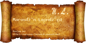 Marosán Leonárd névjegykártya