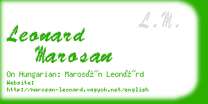 leonard marosan business card